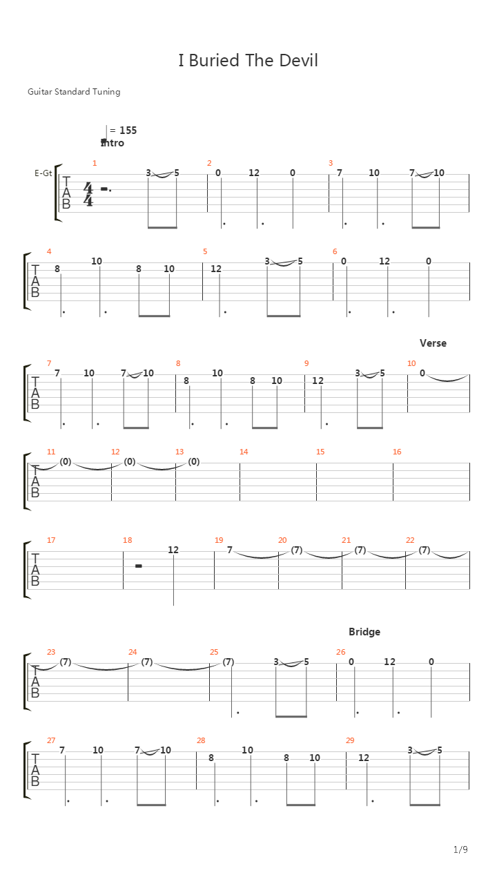 I Buried The Devil吉他谱