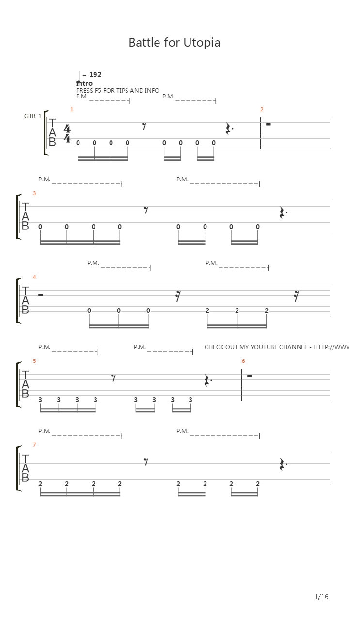 Battle For Utopia吉他谱