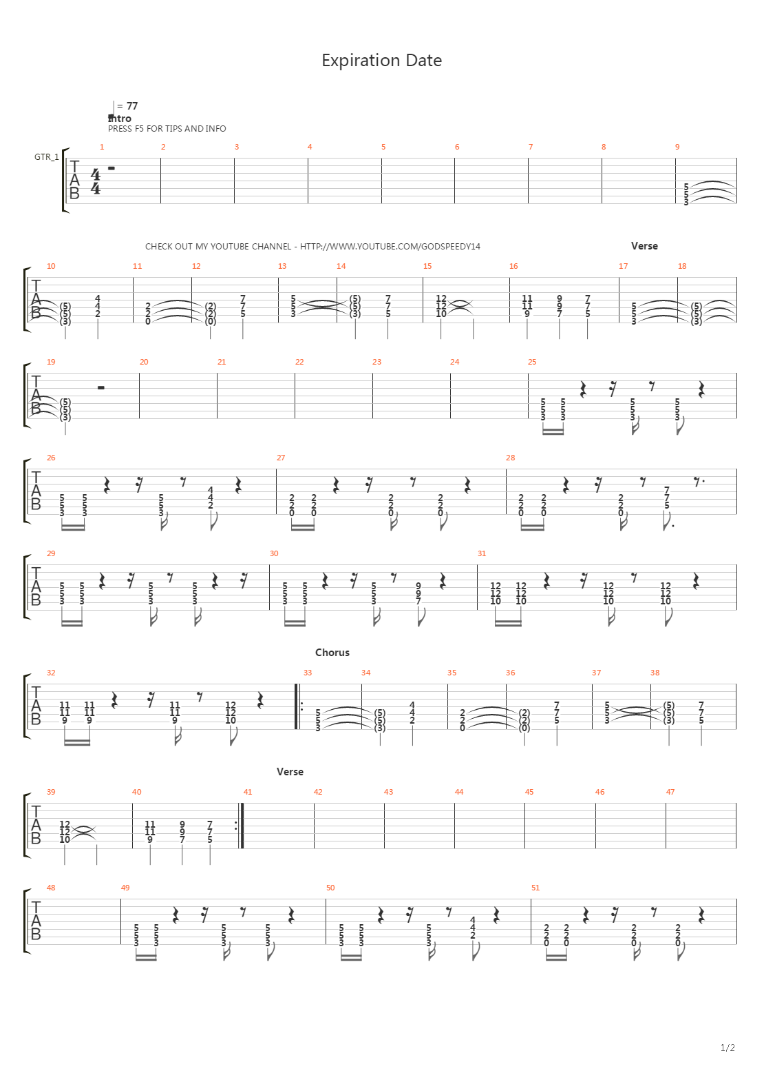 Expiration Date吉他谱