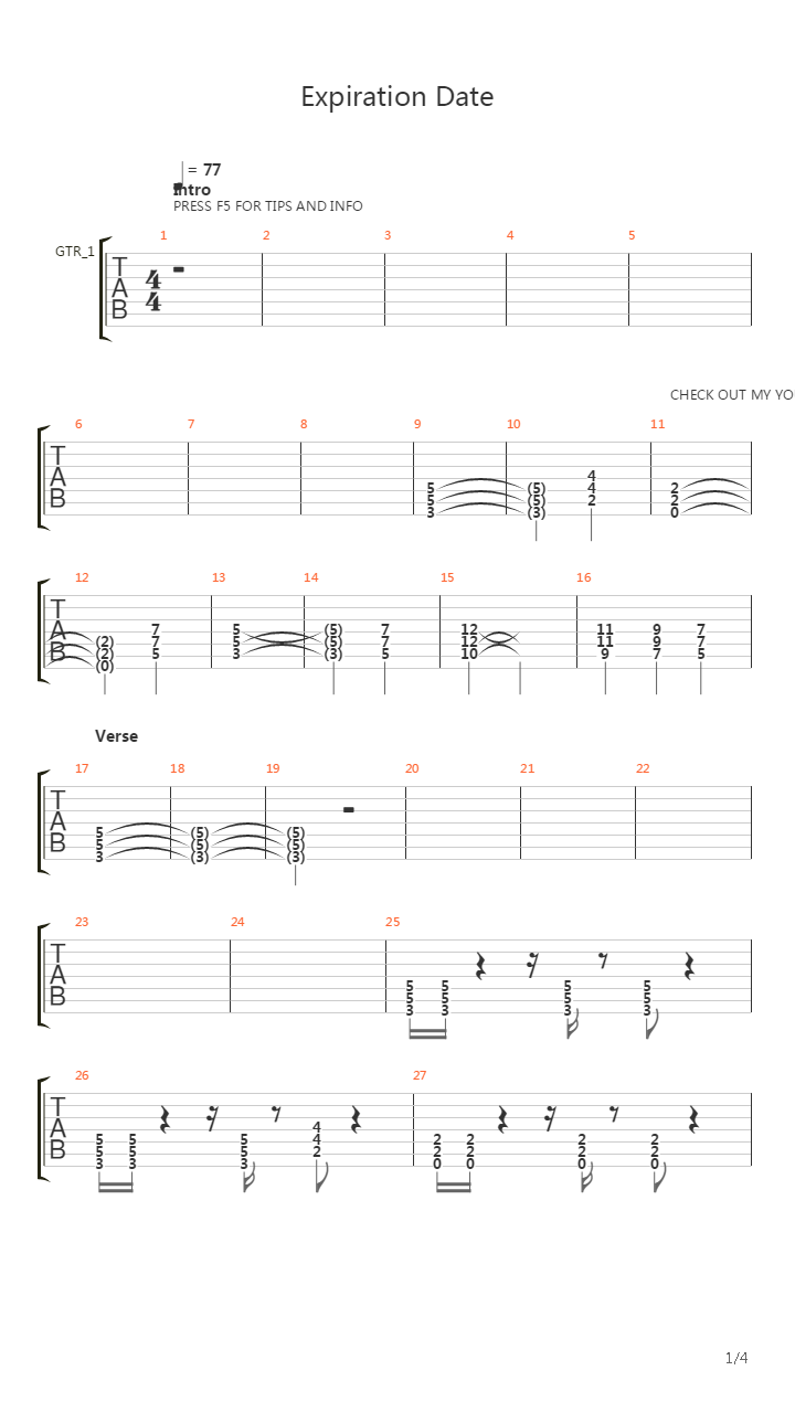 Expiration Date吉他谱