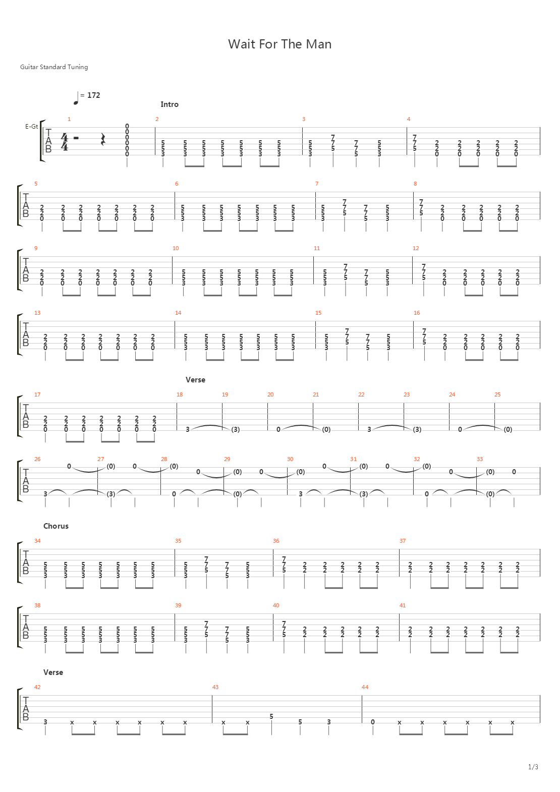 Wait For The Man吉他谱