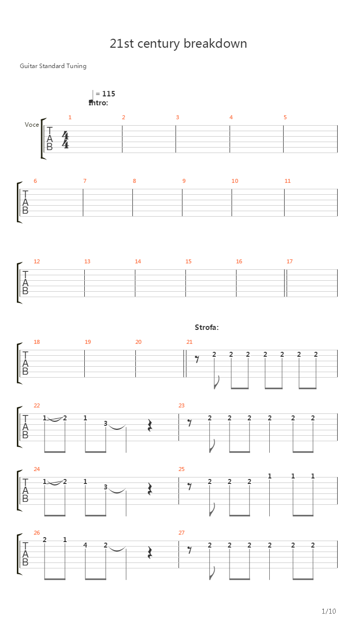 21St Century Breakdown吉他谱