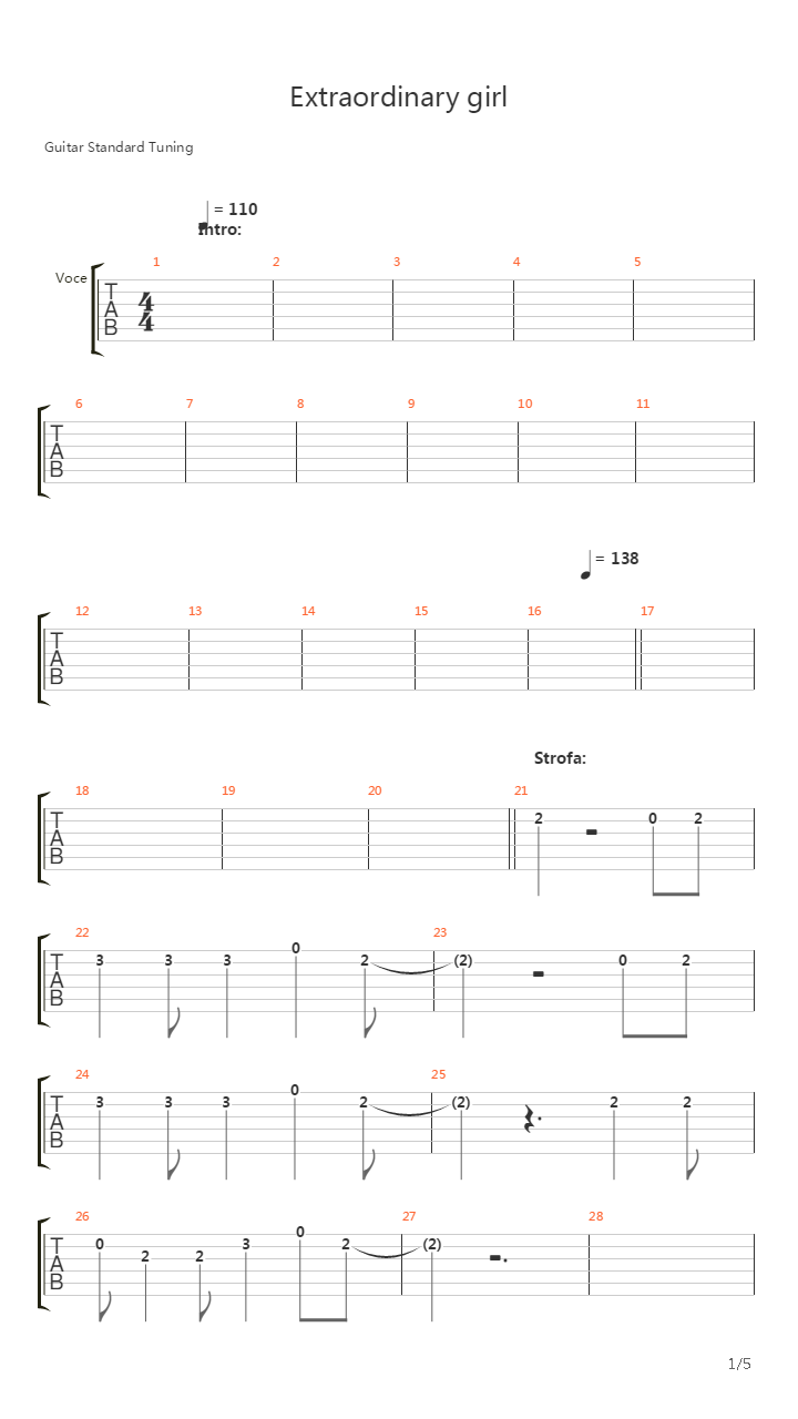 Extraordinary Girl吉他谱