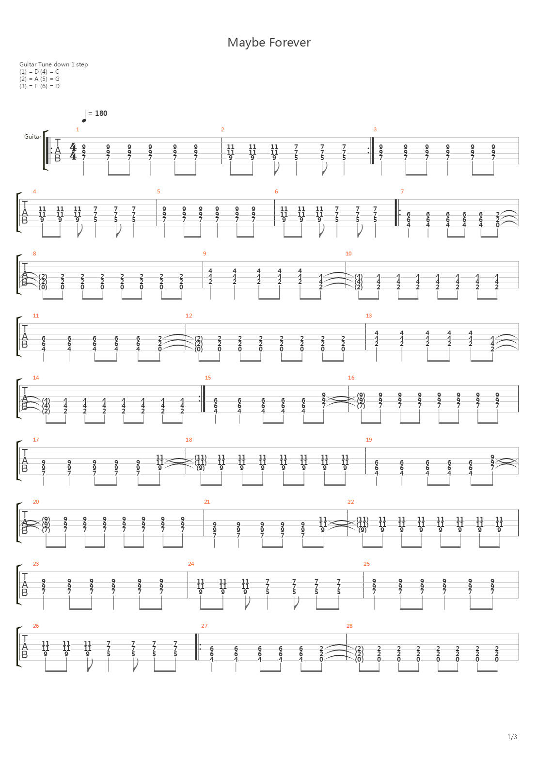 Maybe Forever吉他谱
