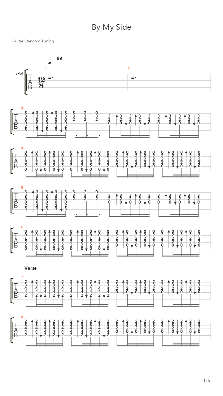 By My Side吉他谱