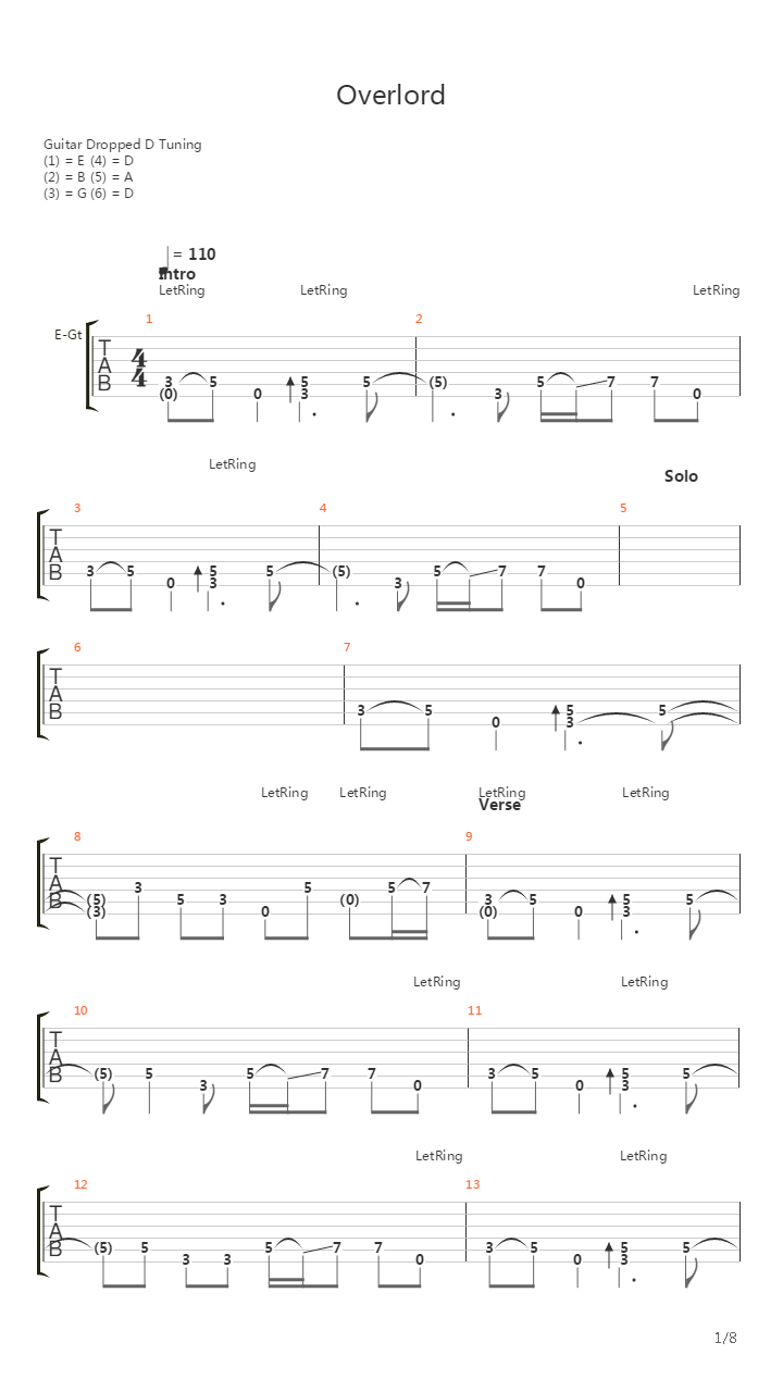 Overlord吉他谱