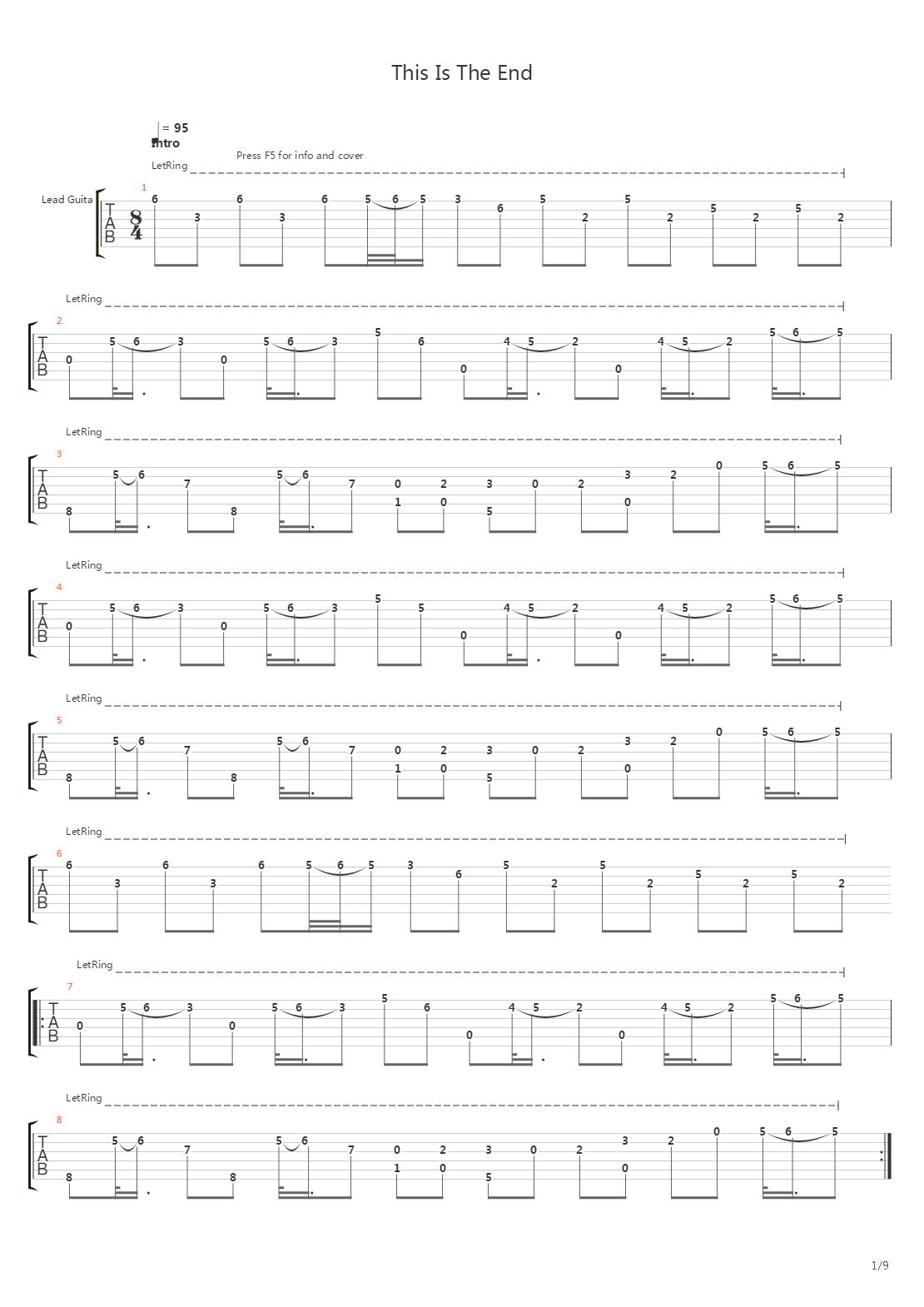 This Is The End吉他谱