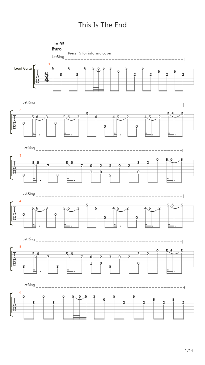This Is The End吉他谱