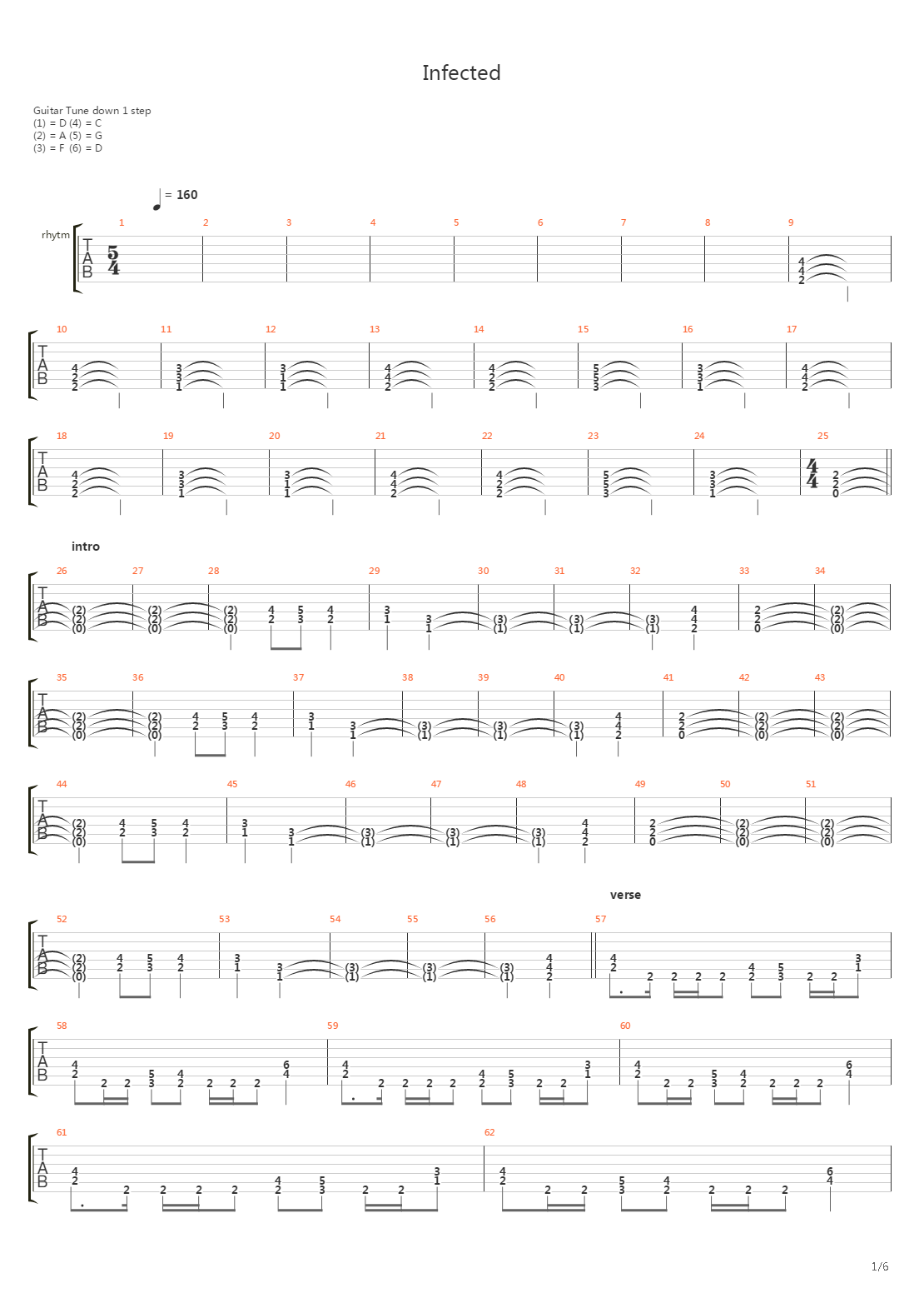 Infected吉他谱