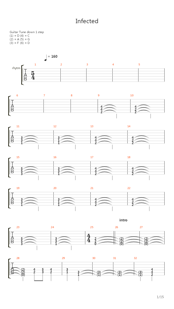 Infected吉他谱