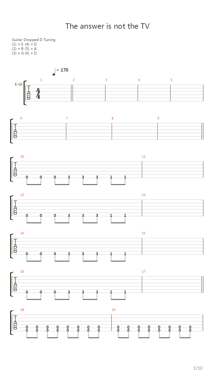 The Answer Is Not In The Tv吉他谱