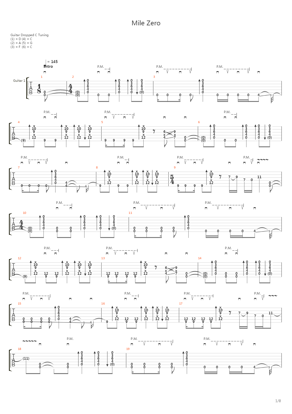 Mile Zero吉他谱