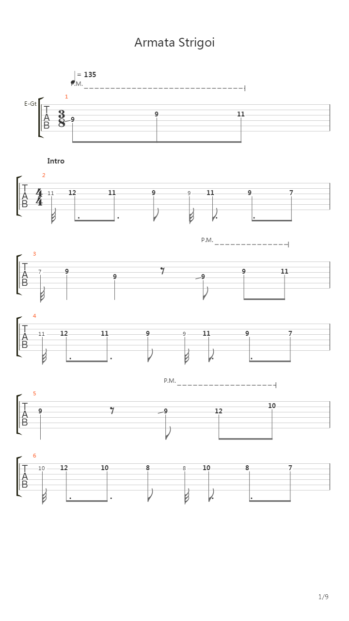 Armata Strigoi吉他谱