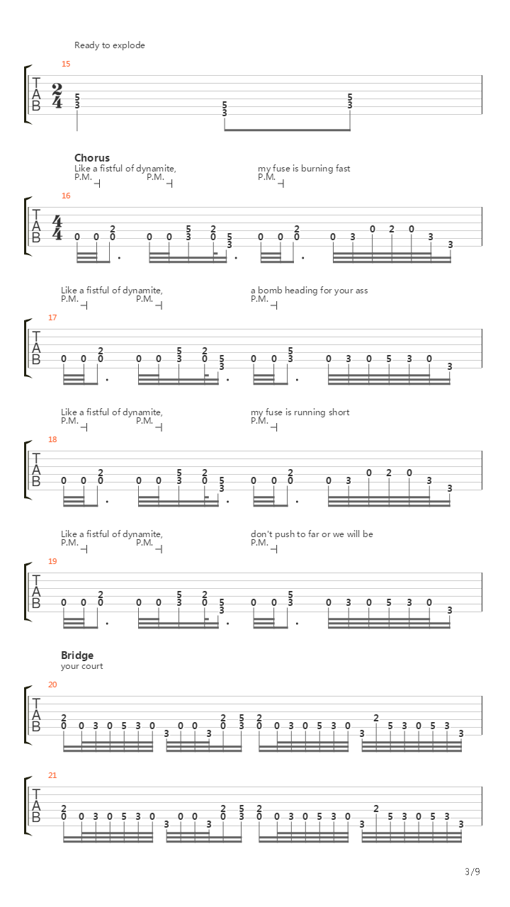 Fistful Of Dynamite吉他谱