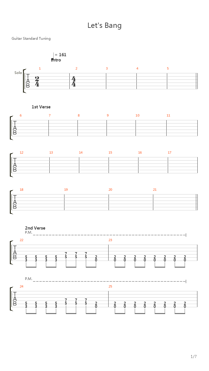 Lets Bang吉他谱