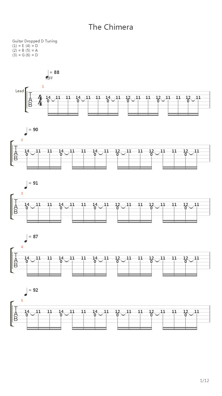 The Chimera吉他谱