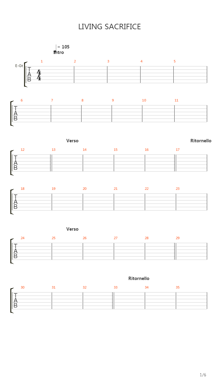 Living Sacrifice吉他谱