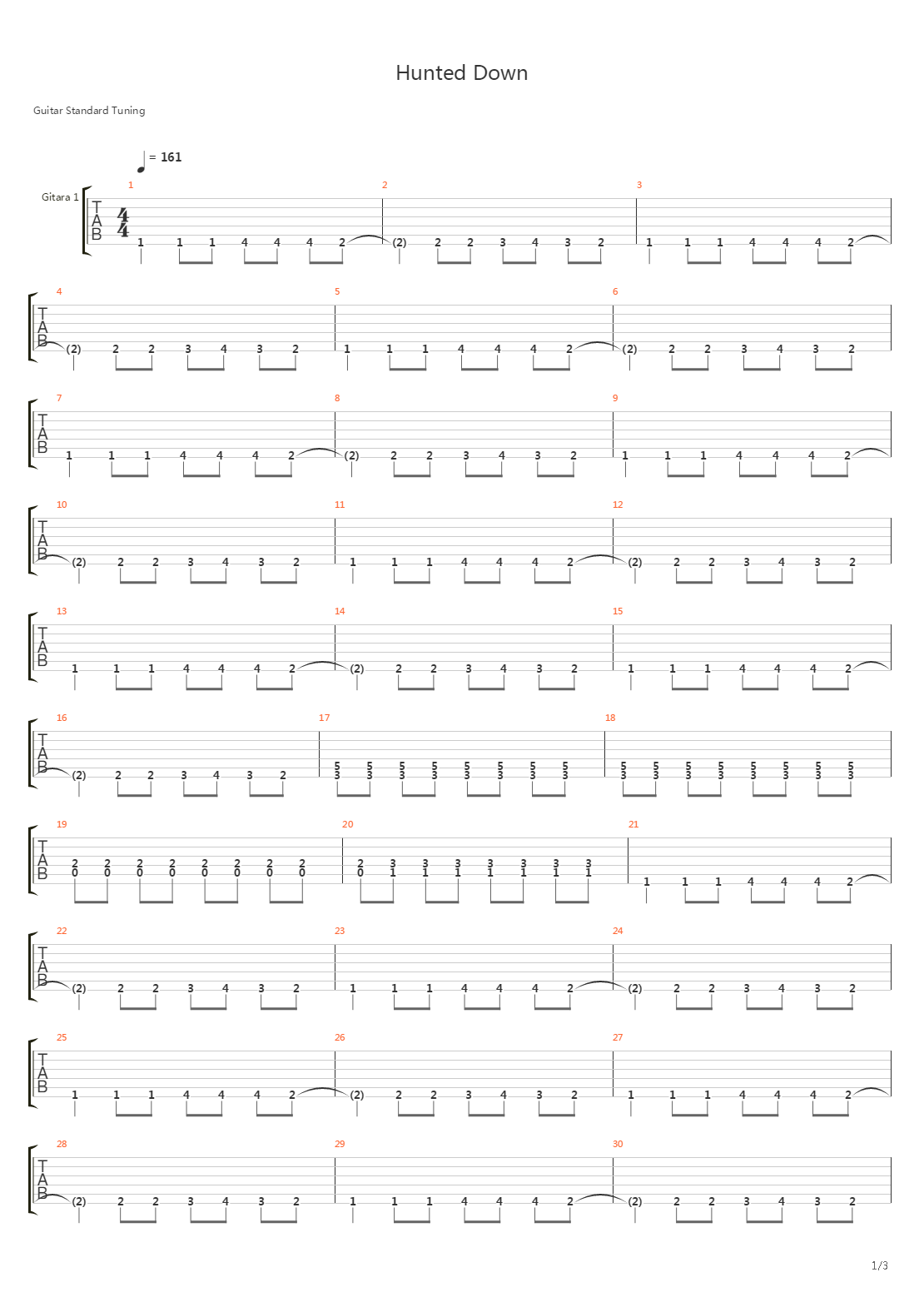 Hunted Down吉他谱