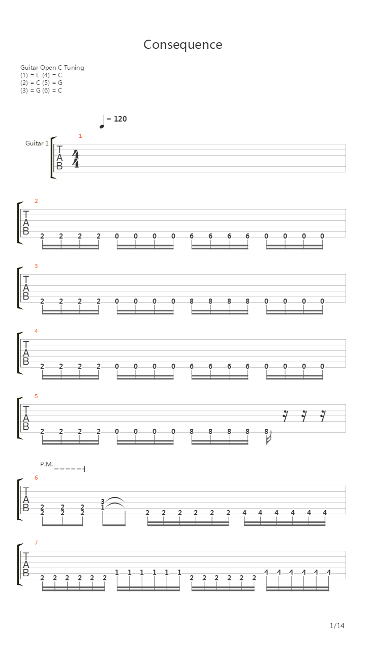 Consequence吉他谱