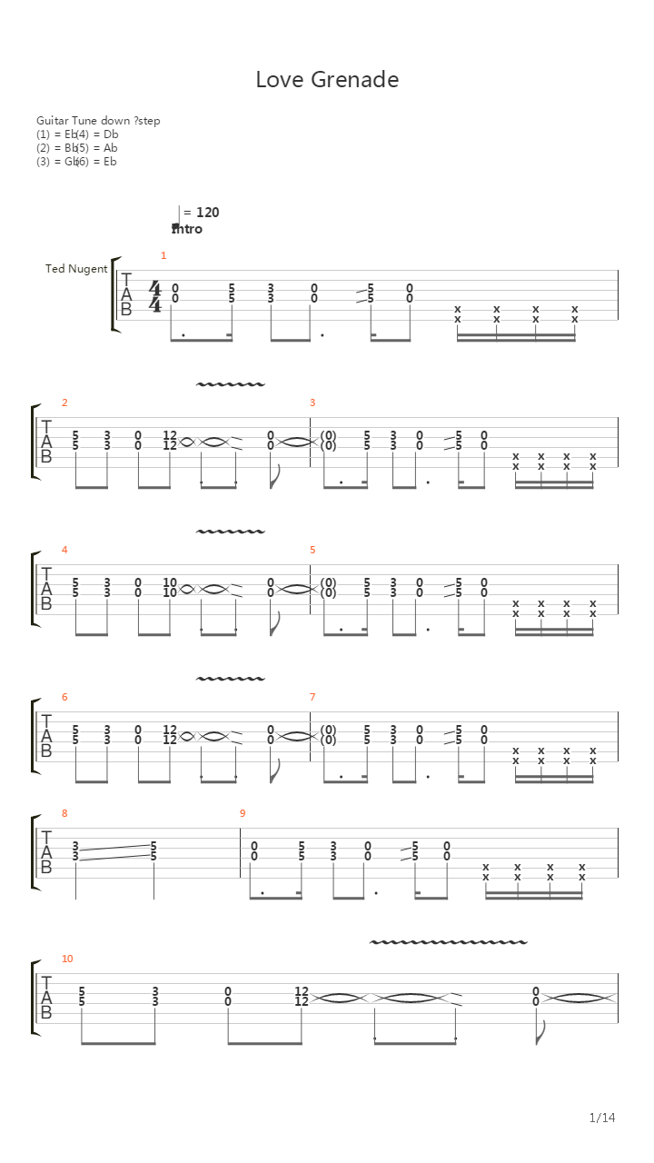 Love Grenade吉他谱