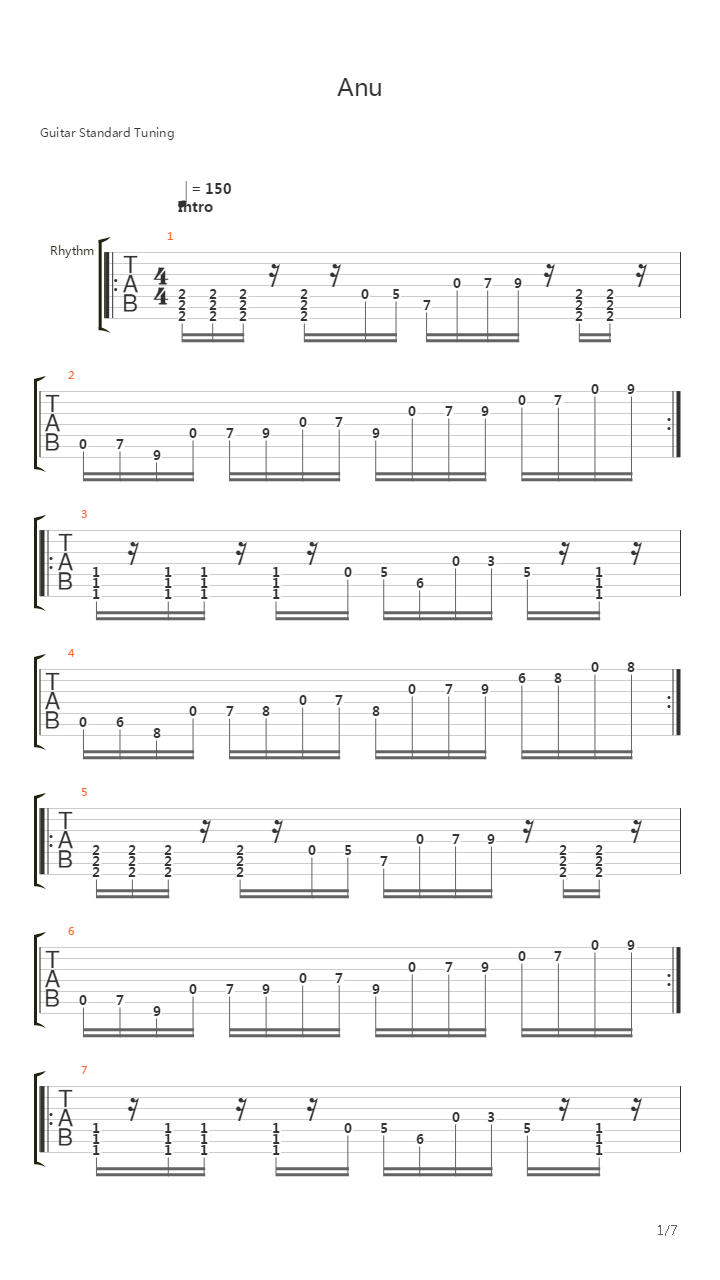 Anu吉他谱