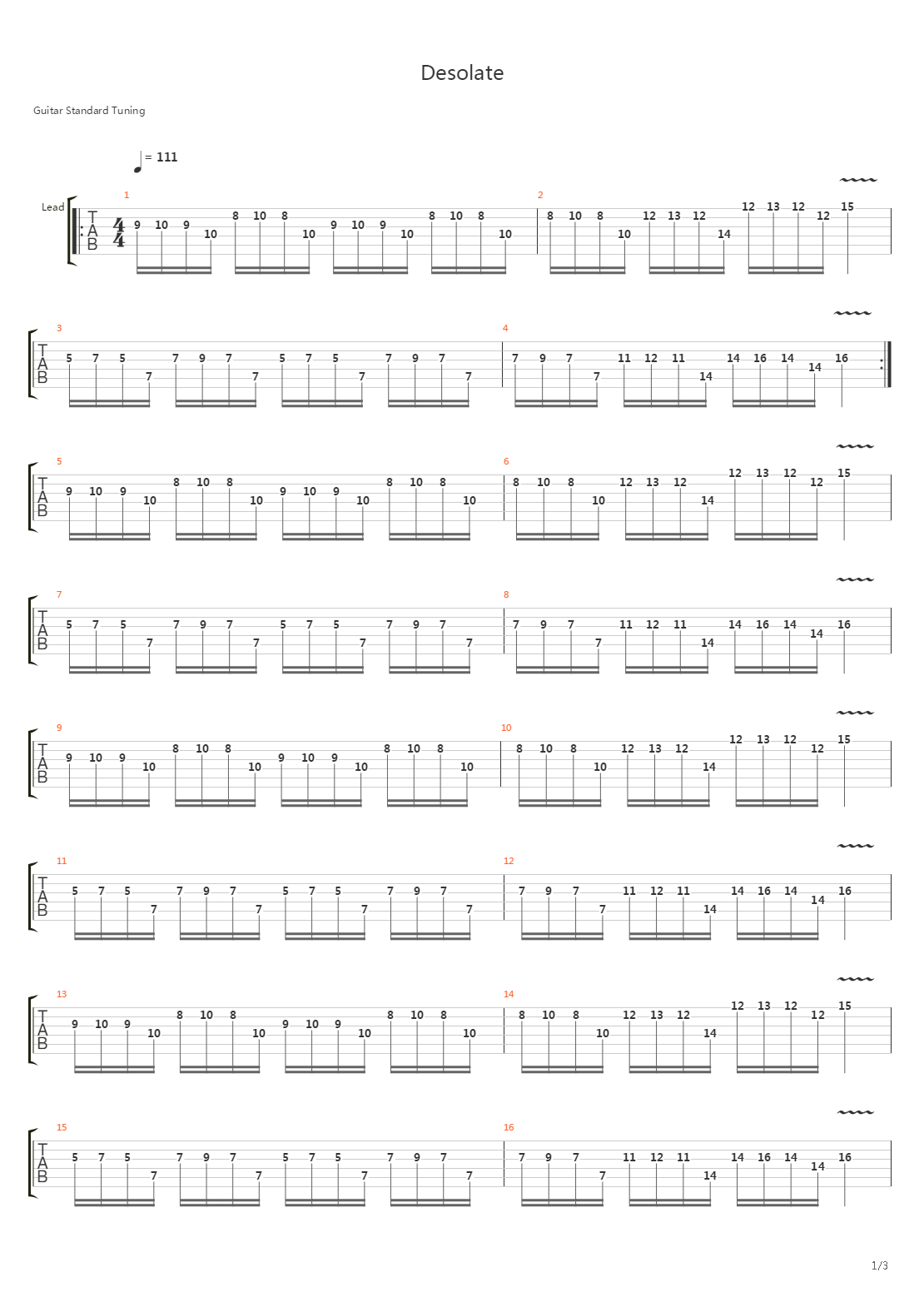 Desolate吉他谱