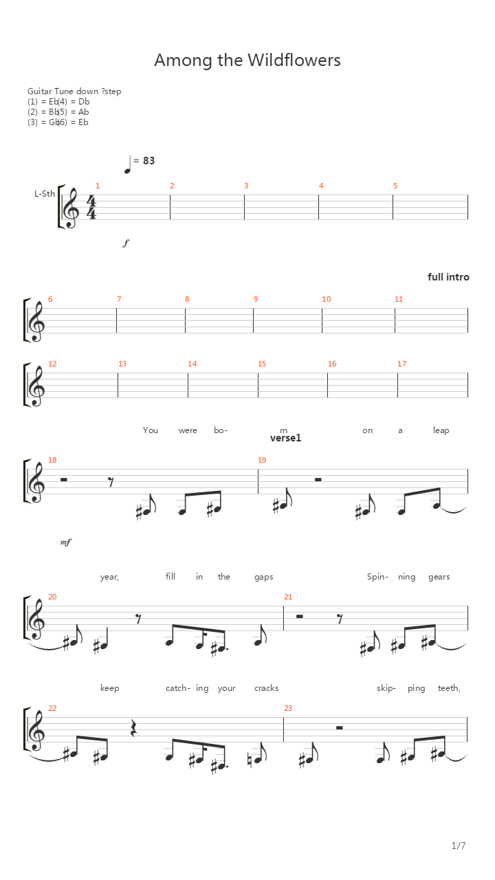 Among The Wildflowers吉他谱
