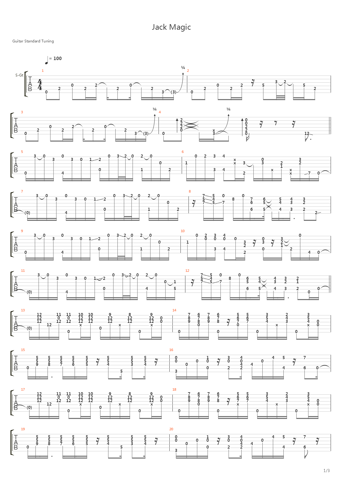 Jack Magic吉他谱