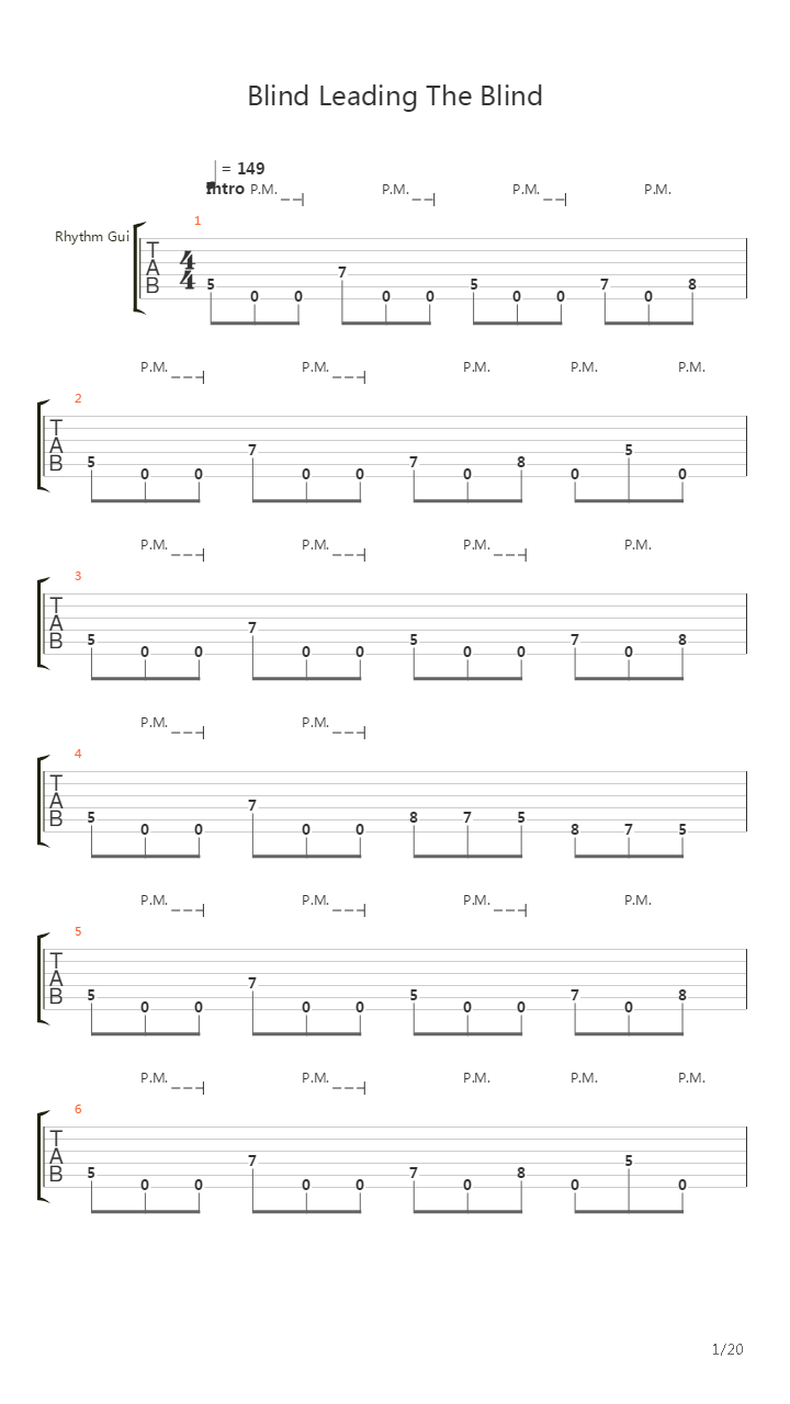 Blind Leading The Blind吉他谱