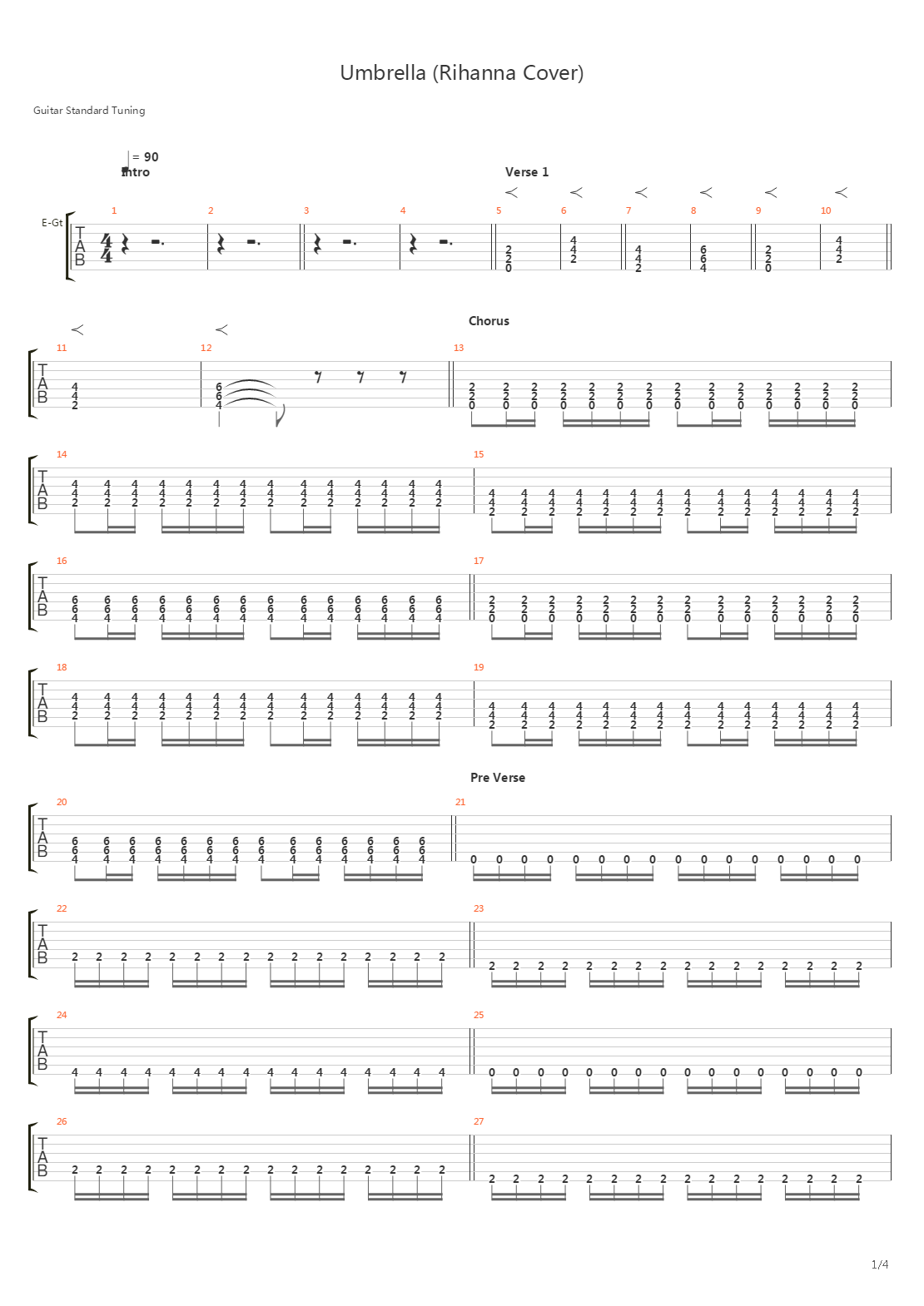 Umbrella吉他谱