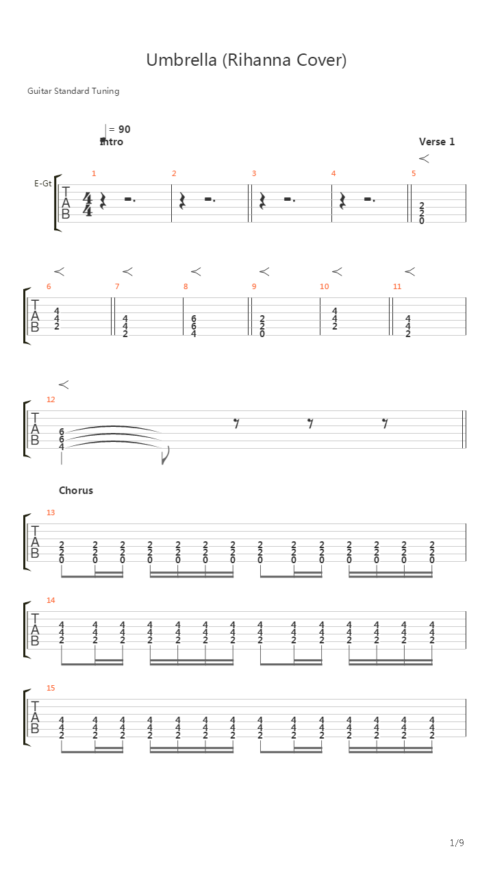 Umbrella吉他谱