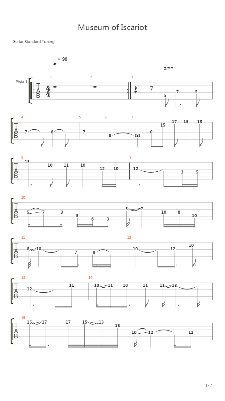Museum Of Iscariot吉他谱