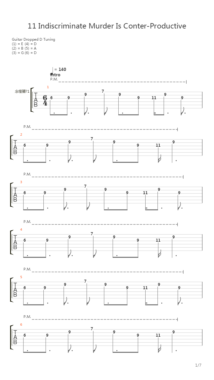Indiscriminate Murder Is Conter-Productive吉他谱