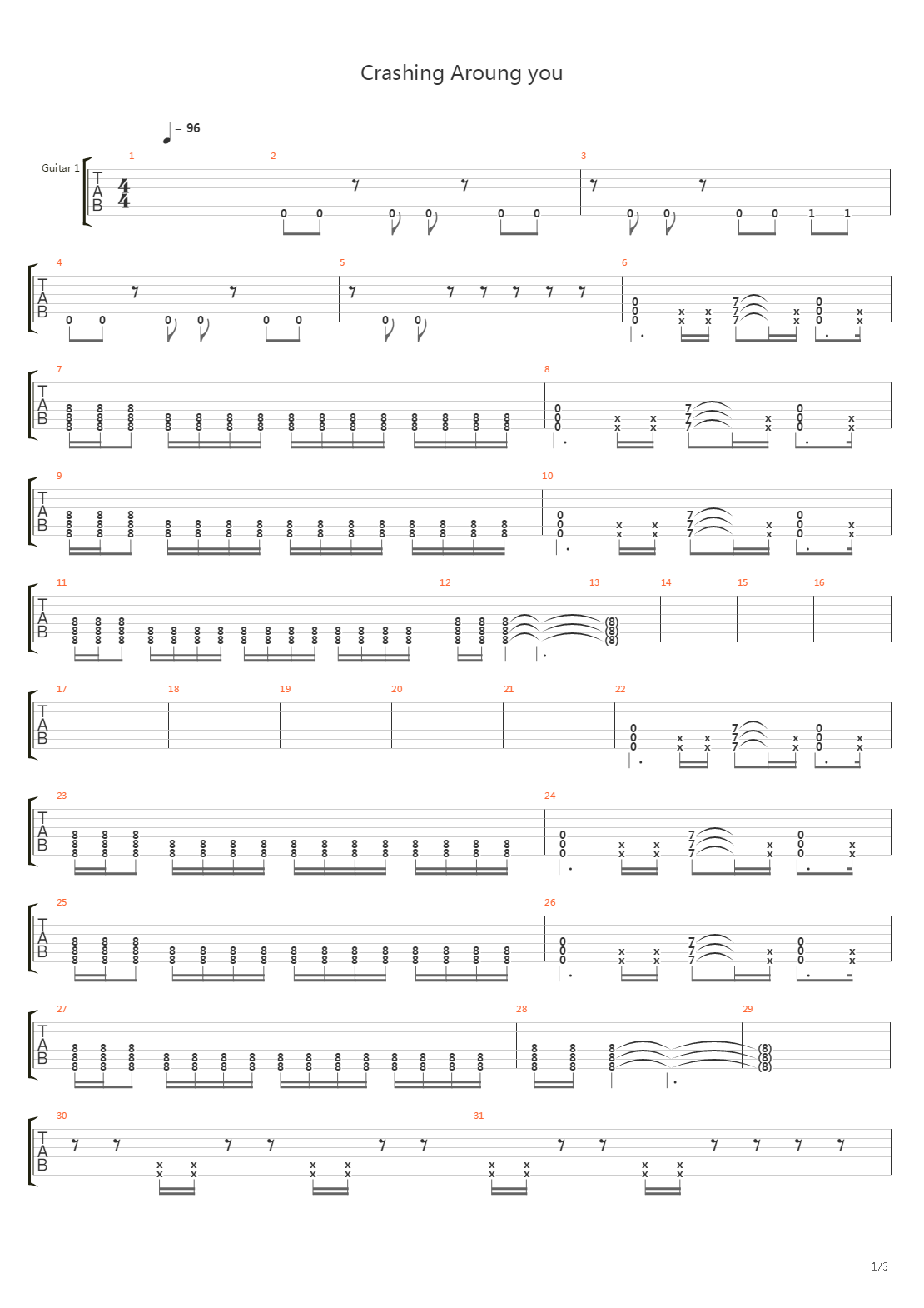 Crushing Around You吉他谱