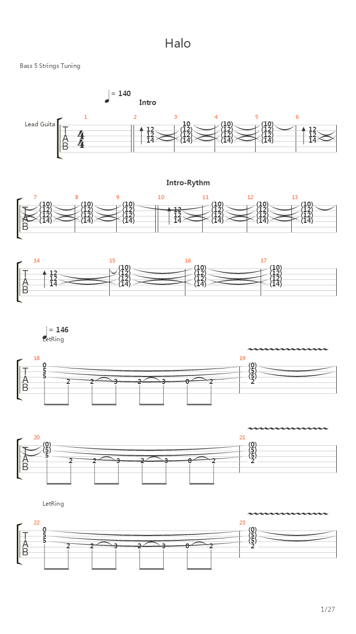 Halo吉他谱