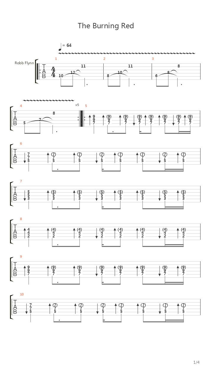 The Burning Red吉他谱