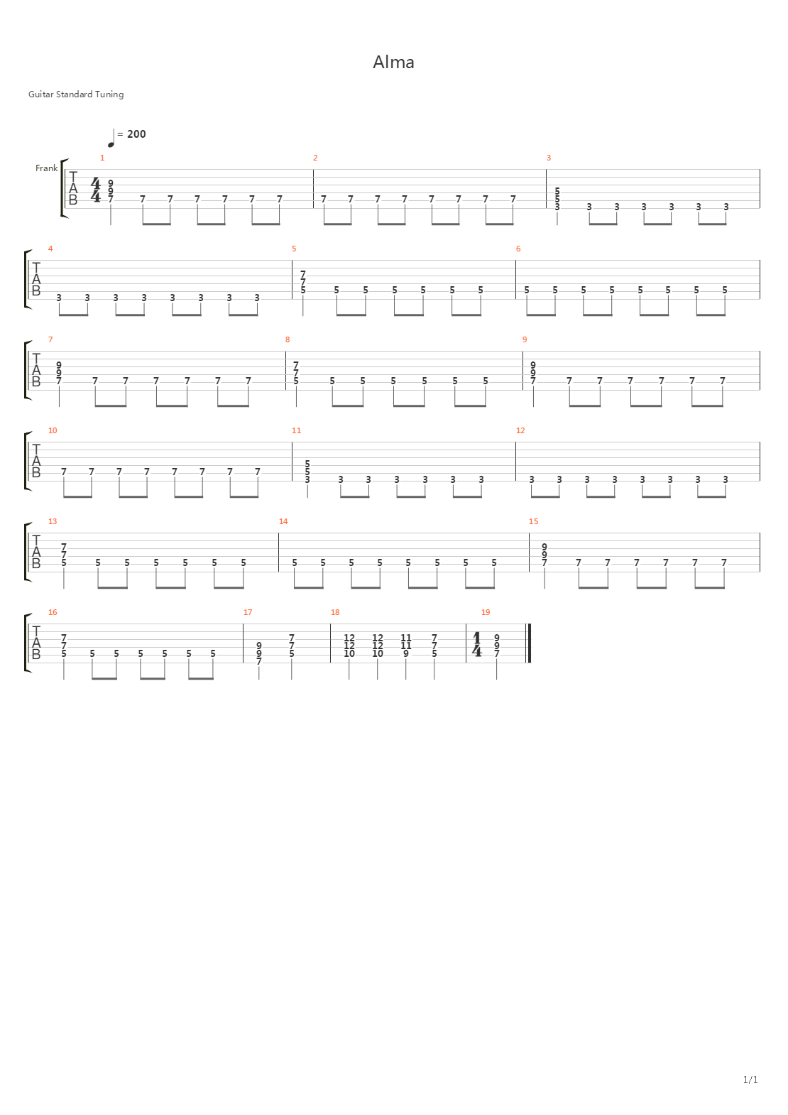 Alma吉他谱