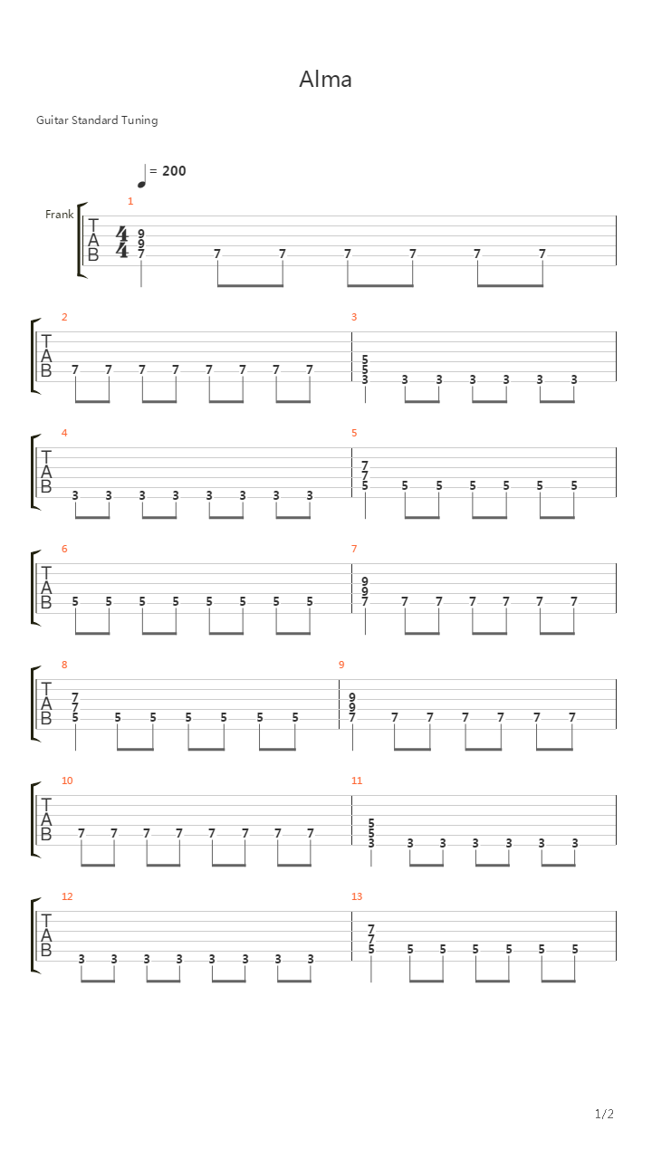 Alma吉他谱