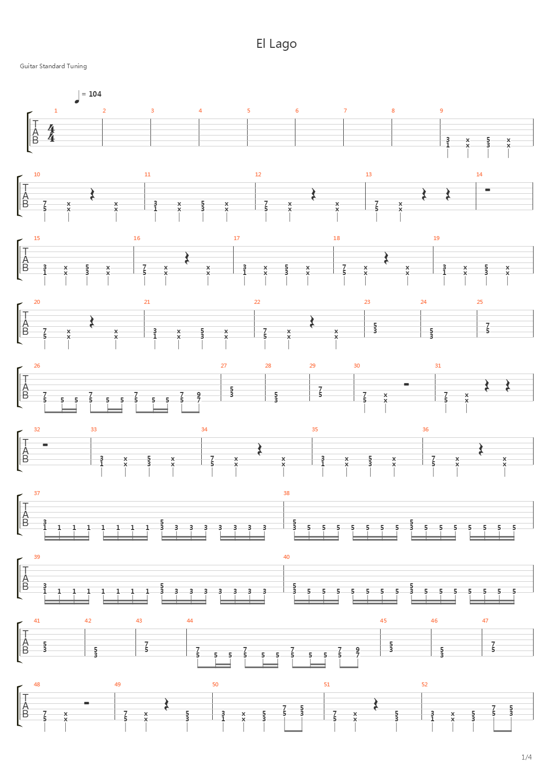 El Lago吉他谱