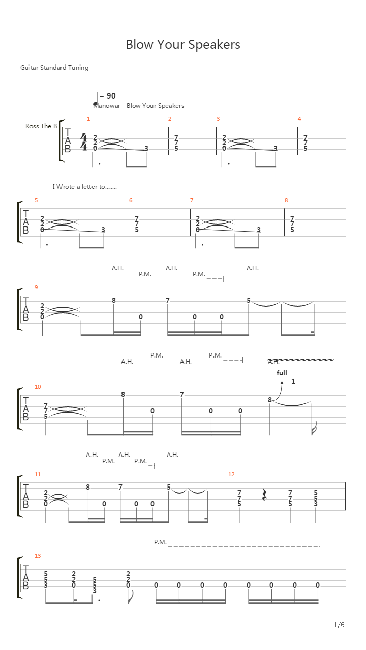 Blow Your Speakers吉他谱