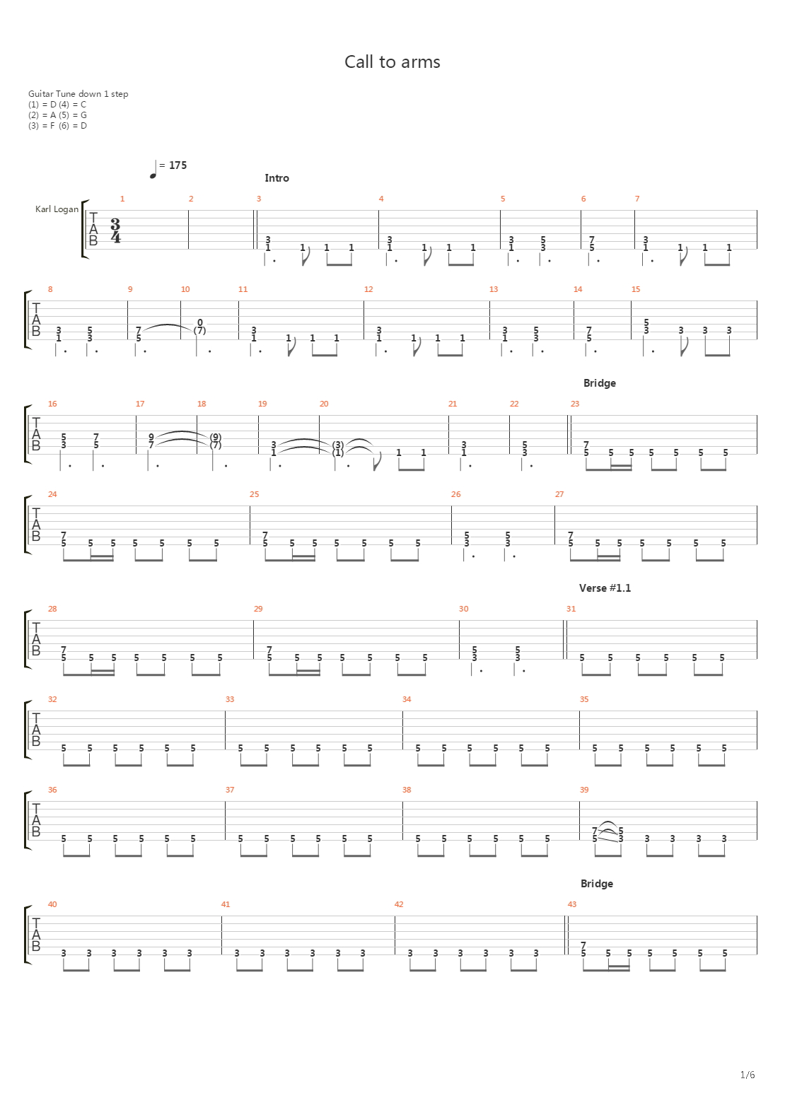 Call To Arms吉他谱