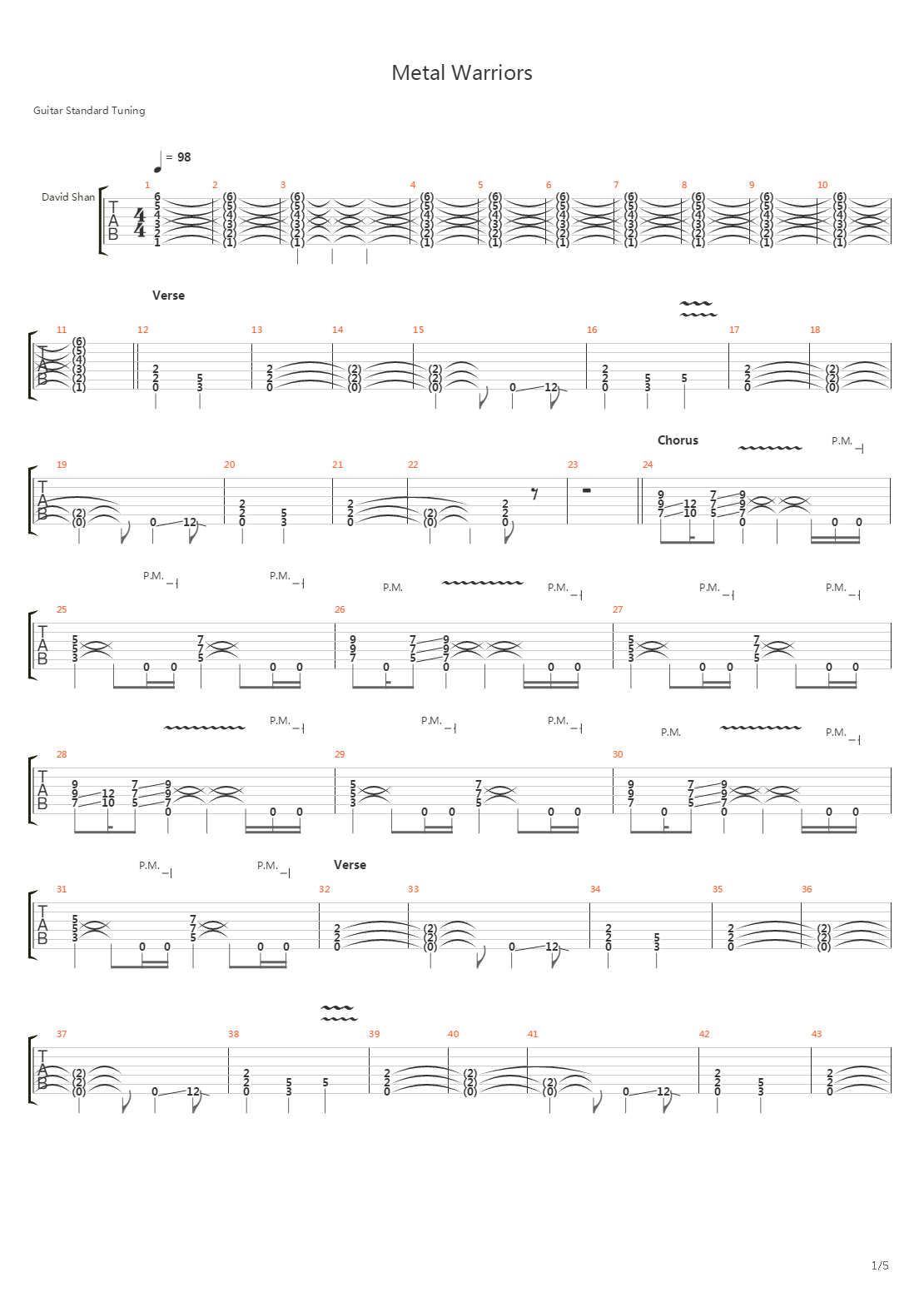 Metal Warriors吉他谱