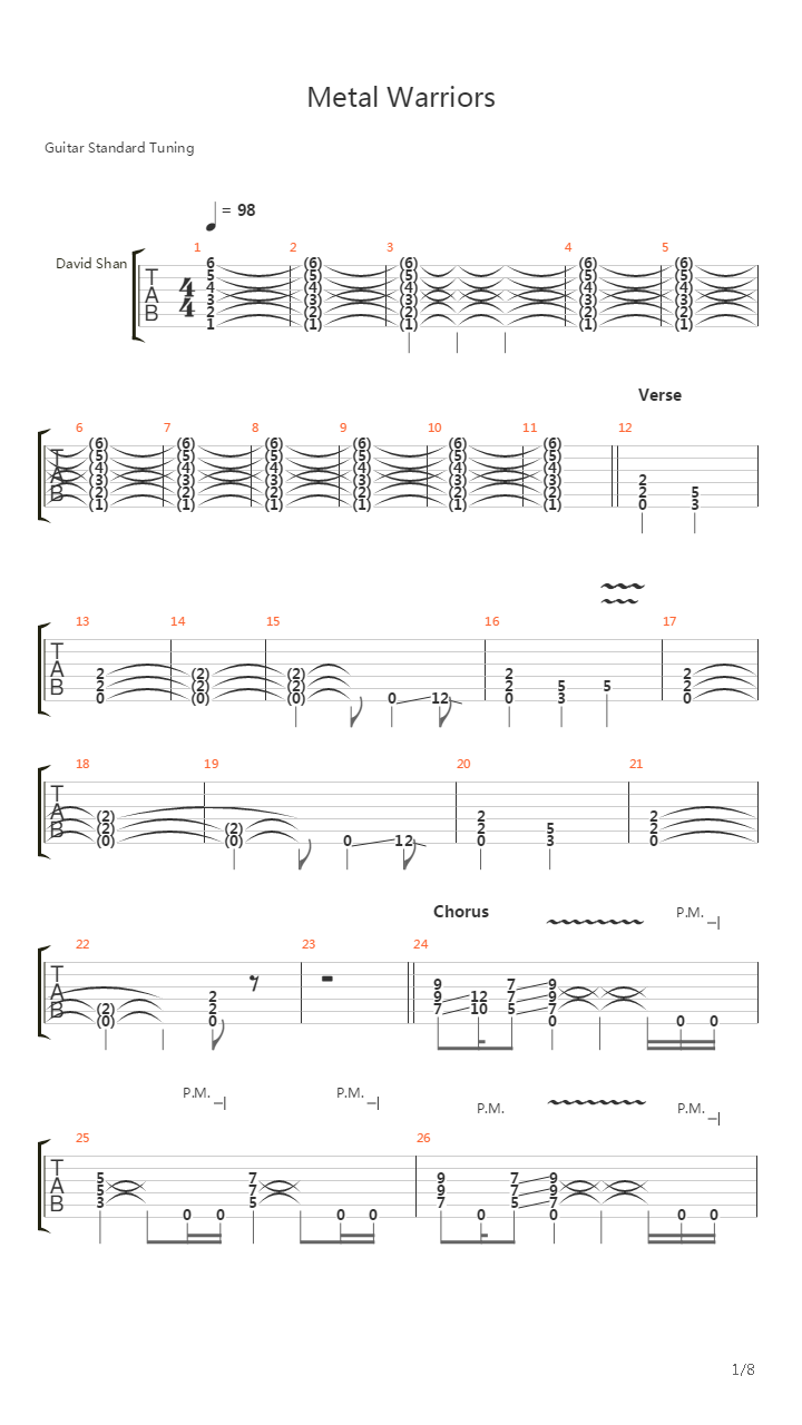 Metal Warriors吉他谱