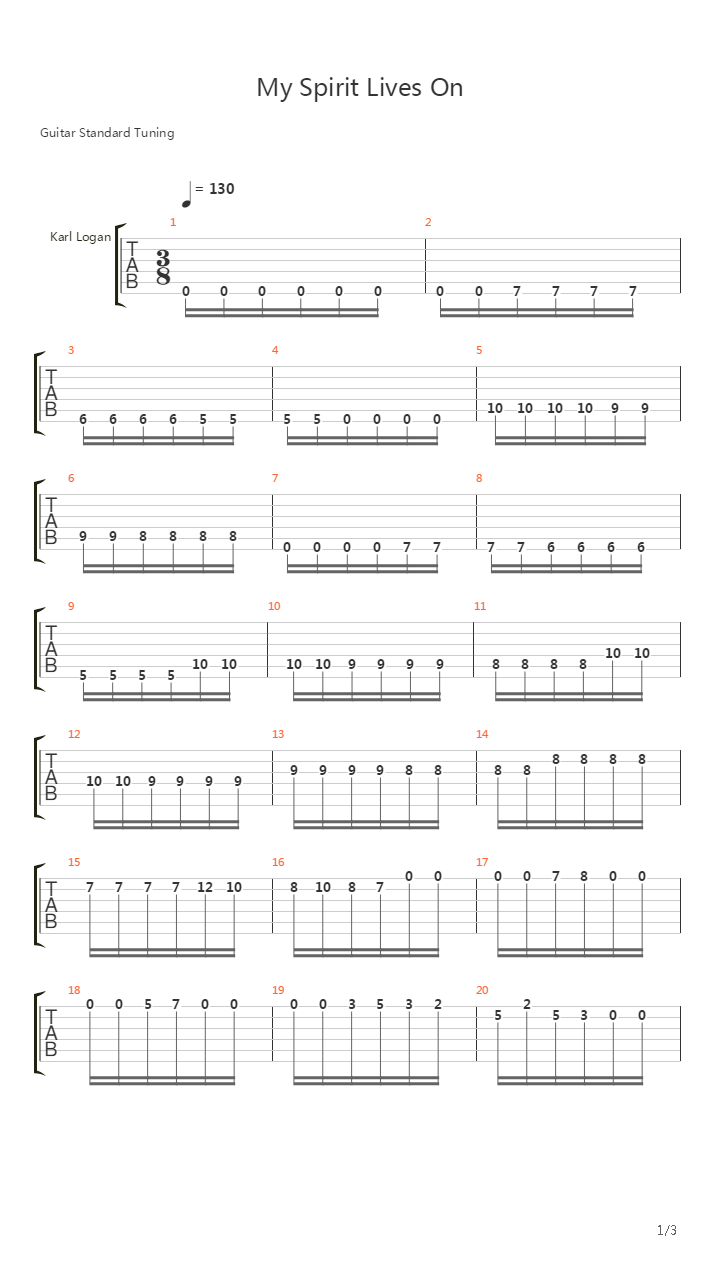 My Spirit Lives On吉他谱