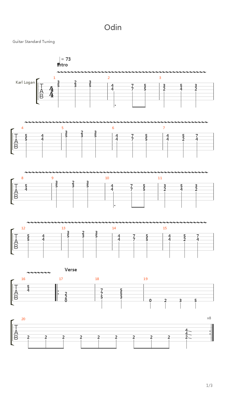 Odin吉他谱