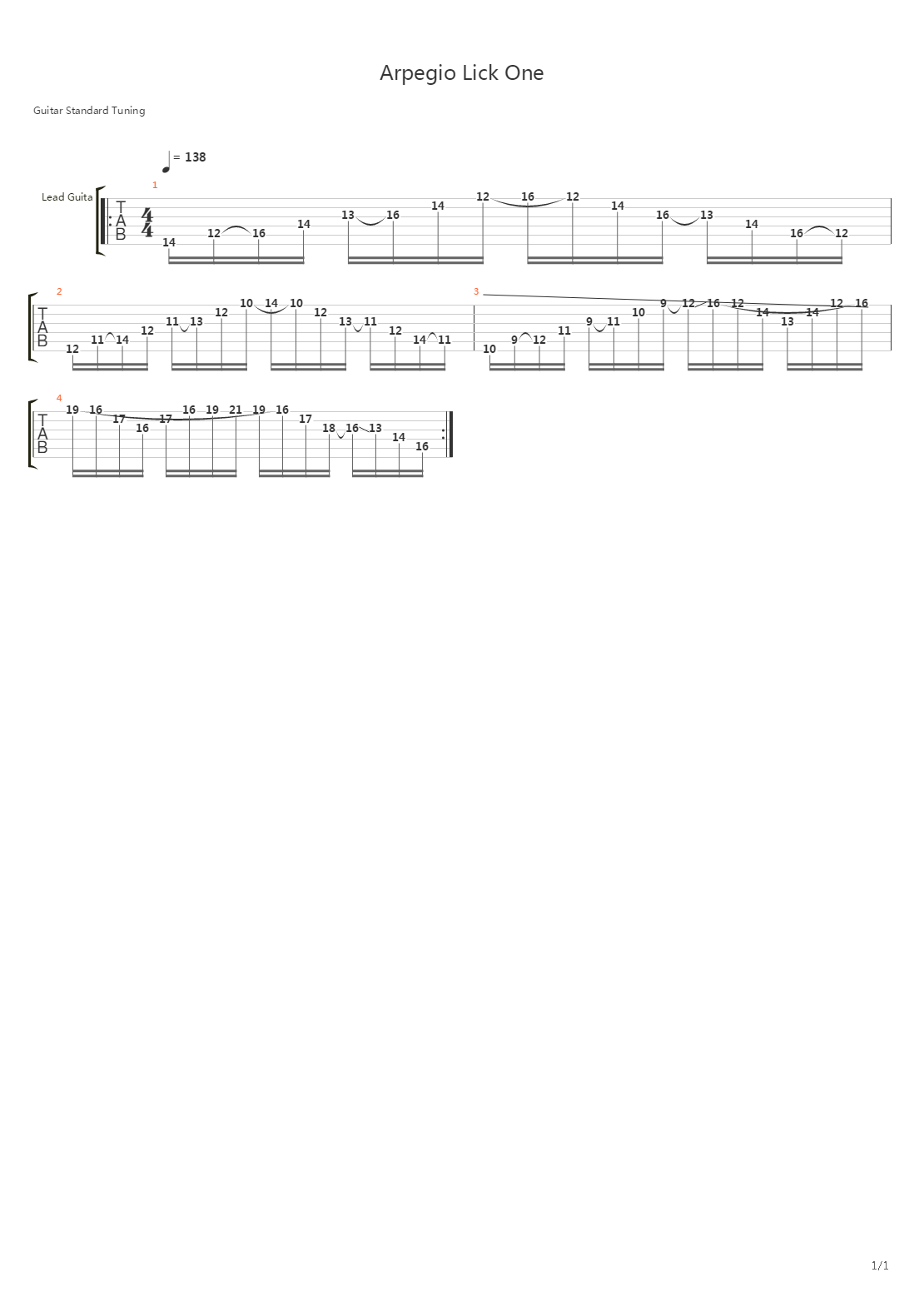 Arpegio Lick吉他谱