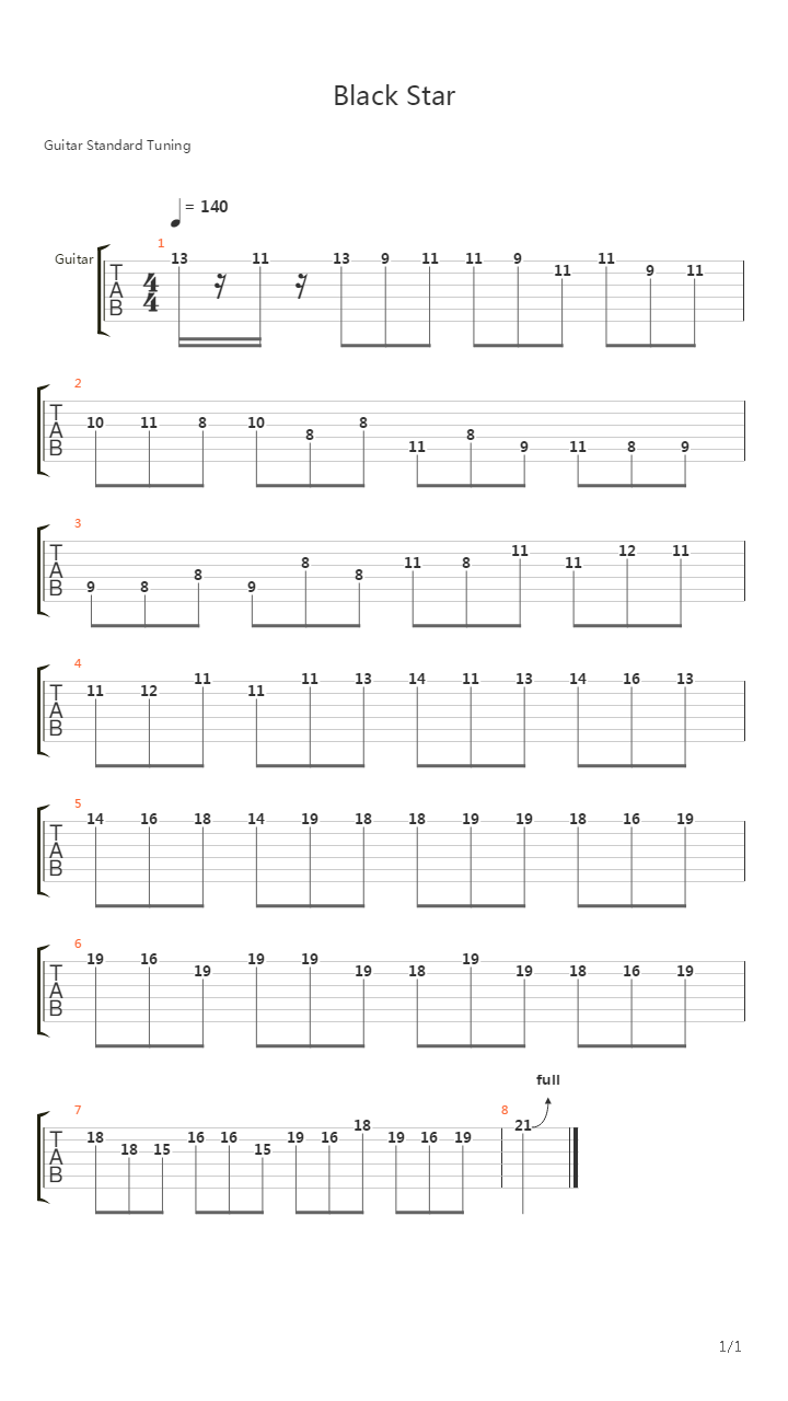 Black Star吉他谱