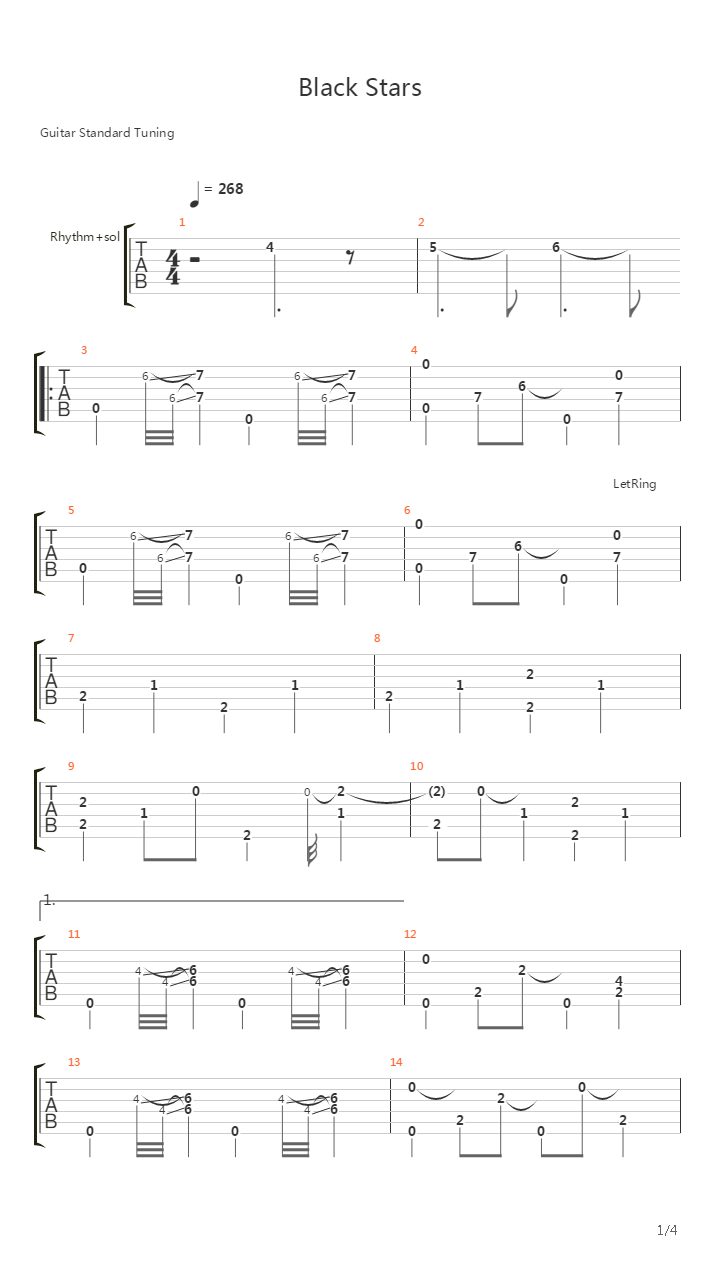 Black Stars吉他谱