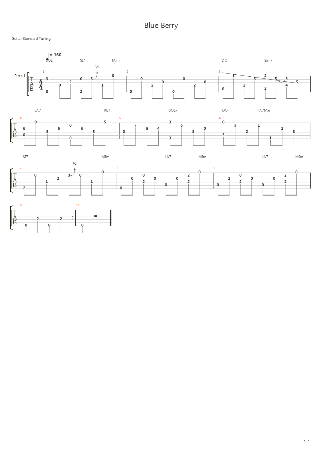 Blue Berry吉他谱