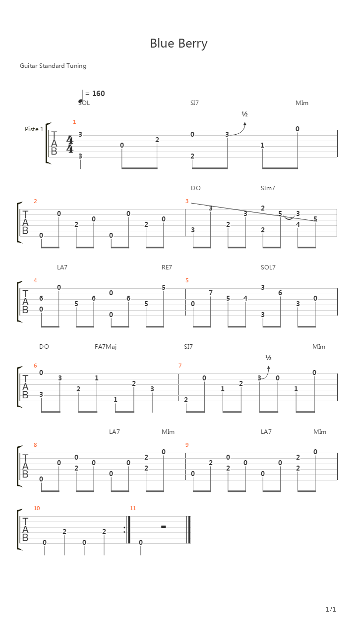 Blue Berry吉他谱